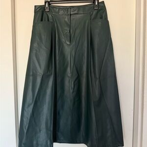 Worthington Dark Green Pleated Skirt